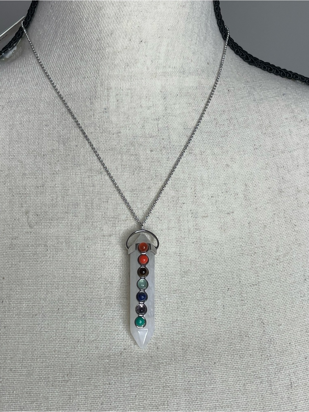 Chakra Gemstone Sterling Silver Pendant Necklace - Essential Ritual